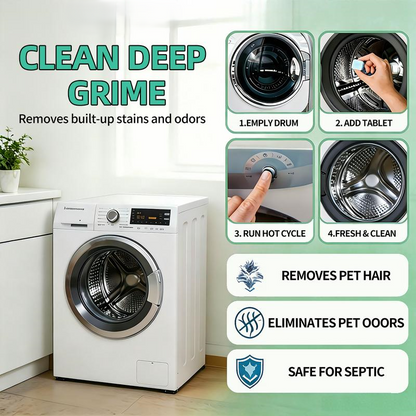 🔥Enjoy 49% OFF today--NESLEMY-E-Friendly Washing Machine Cleaner Tablets – Deep Clean Washer Odors, Residue & Pet Hair Buildup-RH