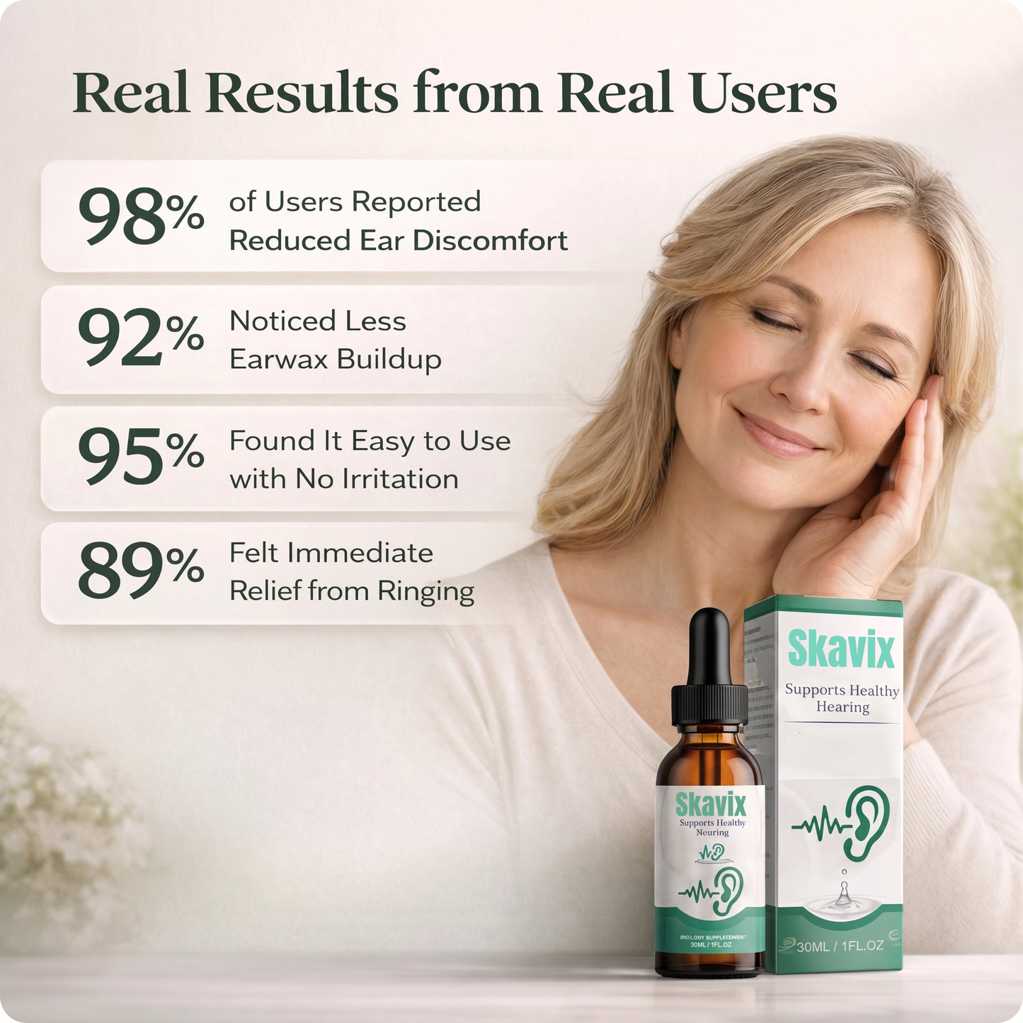 SKAVIX®️ Tinnitus Ear Drops for Clear Ears and Ultimate Comfort – Unlock Instant Relief from Tinnitus and Ear Discomfort🎶