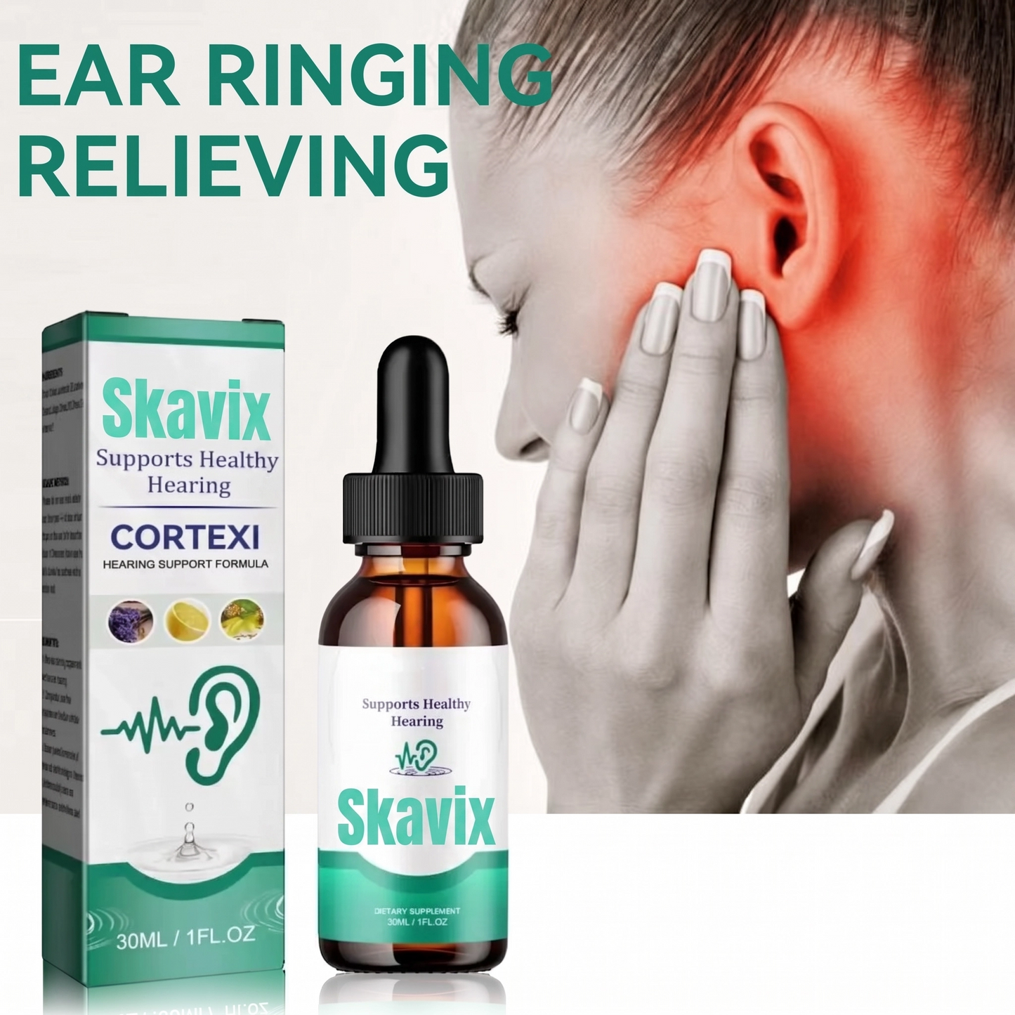 SKAVIX®️ Tinnitus Ear Drops for Clear Ears and Ultimate Comfort – Unlock Instant Relief from Tinnitus and Ear Discomfort🎶