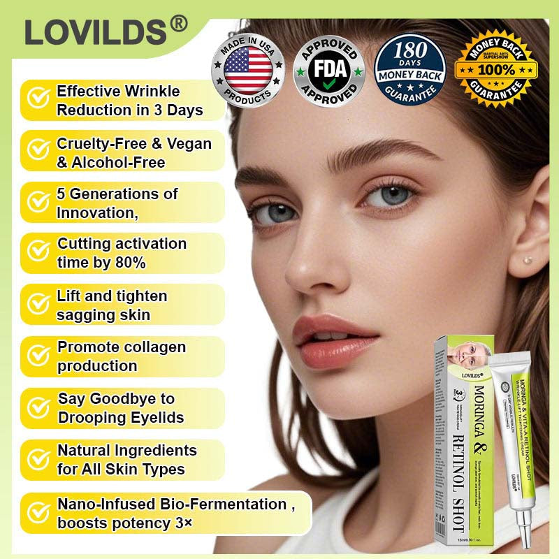 👨‍⚕️Made and shipped from the USA 💫LOVILDS® moringa & Vita-A Retinol Shot Wrinkle-Lift Tightening cream -Last Day Promotion 70% OFF