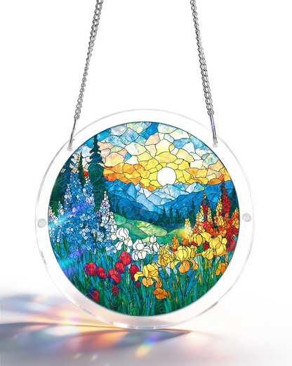 Acrylic Jigsaw Puzzle Suncatcher - Dawn Blossom Sea