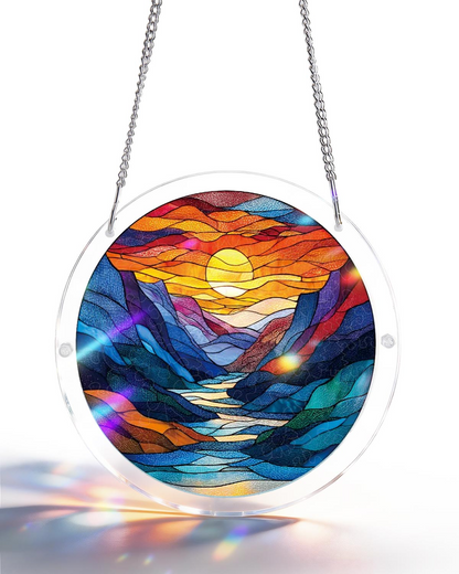 Acrylic Jigsaw Puzzle Suncatcher - Dawn Blossom Sea