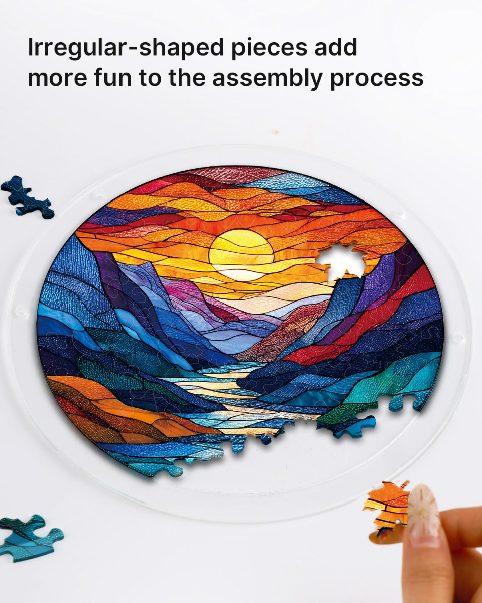 Acrylic Jigsaw Puzzle Suncatcher - Dawn Blossom Sea