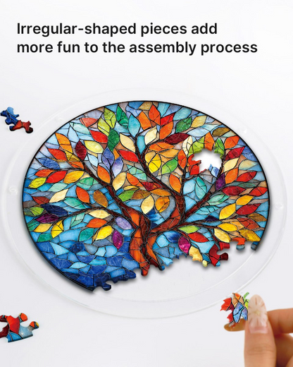 Acrylic Jigsaw Puzzle Suncatcher - Dawn Blossom Sea