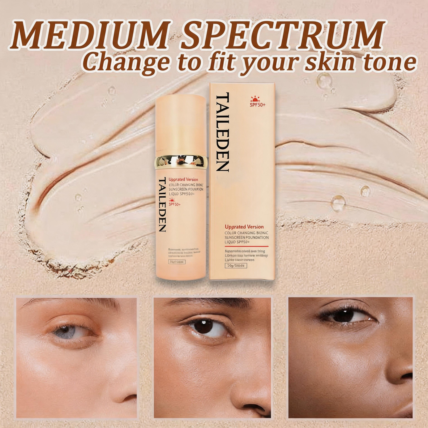 Final 3 Hours: 60% OFF🔥4-In-1 Foundation Liquid SPF 50+++ Moisturizing Even Skin Toning Color