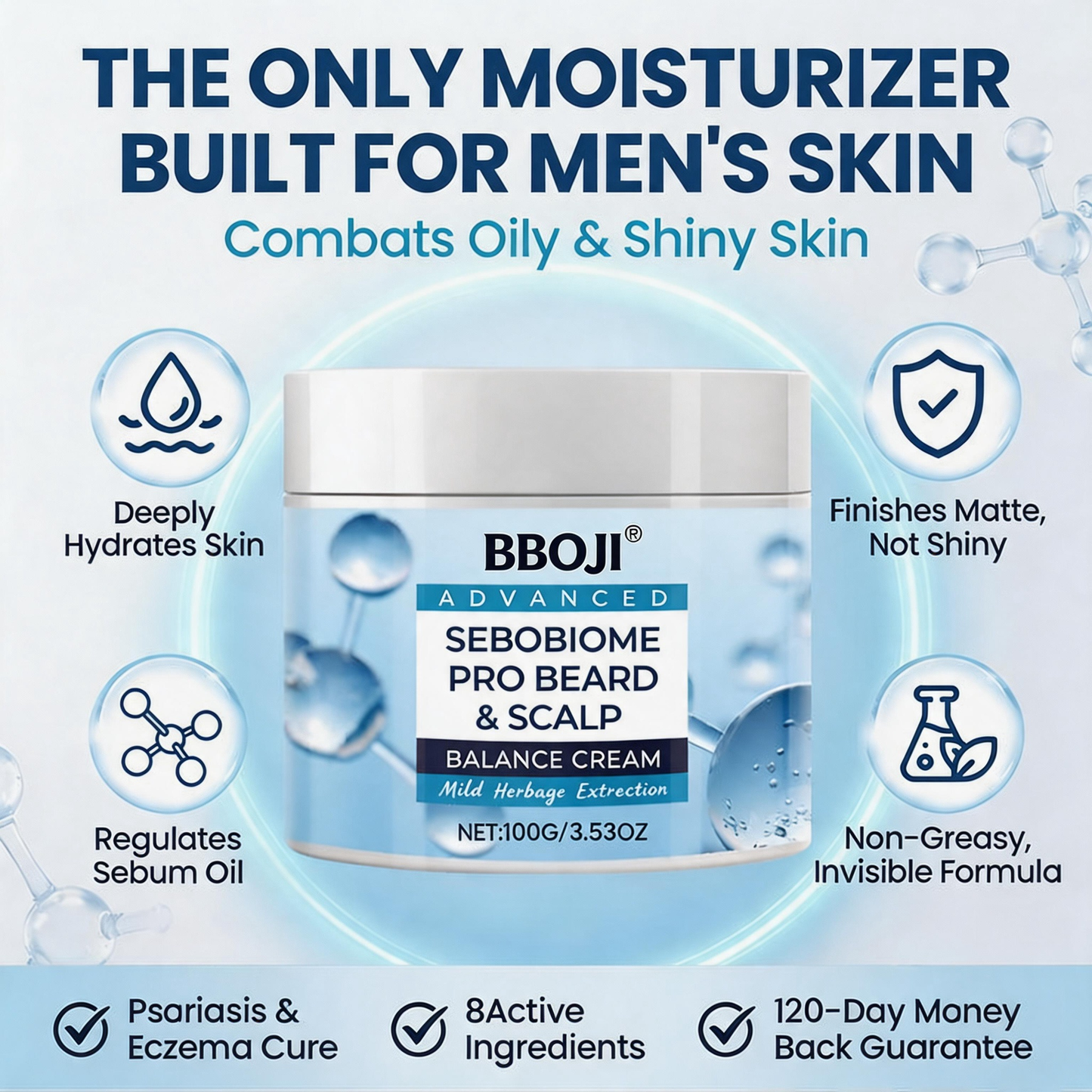 🔥 FLAKE-FREE SKIN IN 7 DAYS BBOJI® SeboBiome Pro Beard & Scalp Cream 🌱 Reduces Itch & Flakes — No Greasy Residue!