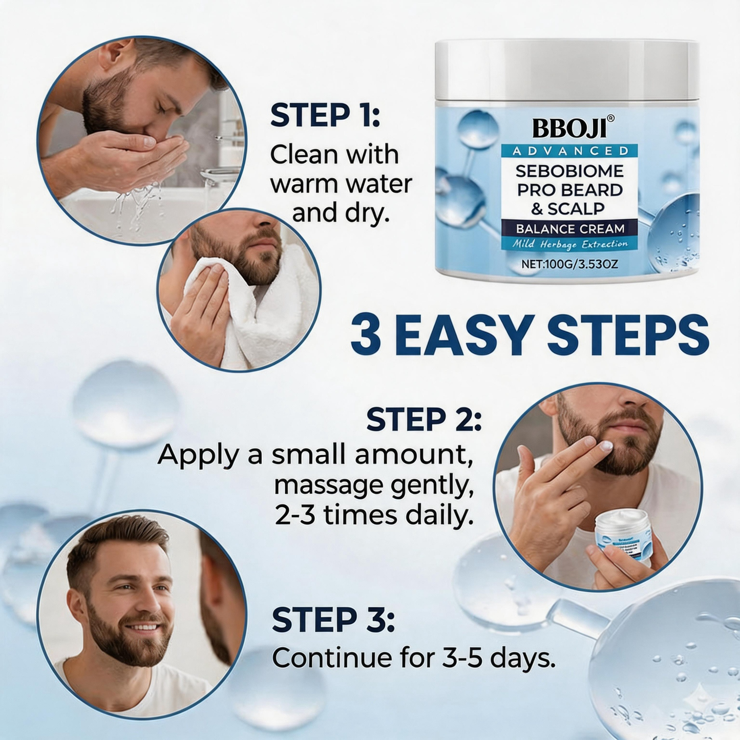 🔥 FLAKE-FREE SKIN IN 7 DAYS BBOJI® SeboBiome Pro Beard & Scalp Cream 🌱 Reduces Itch & Flakes — No Greasy Residue!