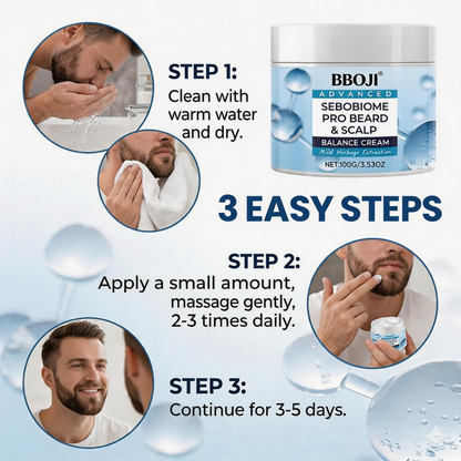 🔥 FLAKE-FREE SKIN IN 7 DAYS BBOJI® SeboBiome Pro Beard & Scalp Cream 🌱 Reduces Itch & Flakes — No Greasy Residue!
