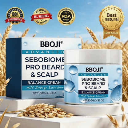 🔥 FLAKE-FREE SKIN IN 7 DAYS BBOJI® SeboBiome Pro Beard & Scalp Cream 🌱 Reduces Itch & Flakes — No Greasy Residue!