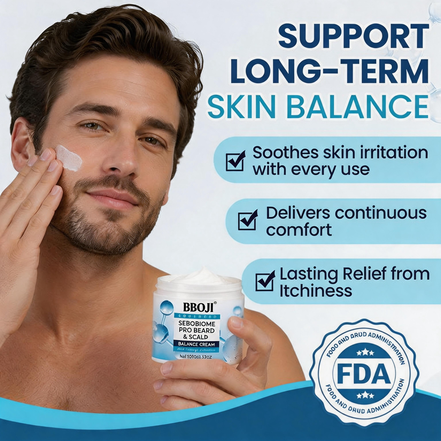 🔥 FLAKE-FREE SKIN IN 7 DAYS BBOJI® SeboBiome Pro Beard & Scalp Cream 🌱 Reduces Itch & Flakes — No Greasy Residue!