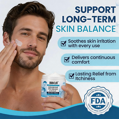🔥 FLAKE-FREE SKIN IN 7 DAYS BBOJI® SeboBiome Pro Beard & Scalp Cream 🌱 Reduces Itch & Flakes — No Greasy Residue!