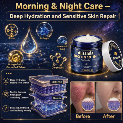 Made and Shipped from USA ✨Alisanda® Upgraded 2.0 Biotin 10-in-1 Skin Restoration Cream 🍀