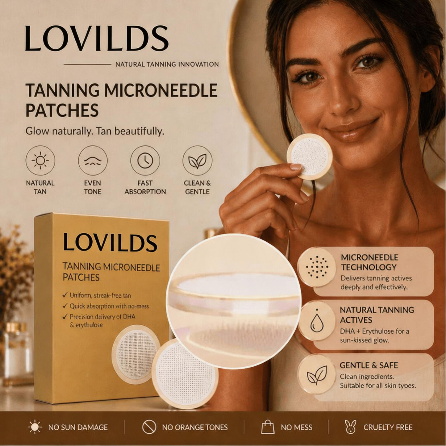🔥Limited-Time 49% OFF🔥--LOVILDS Soft Bronze Finish Transdermal Tanning Patch